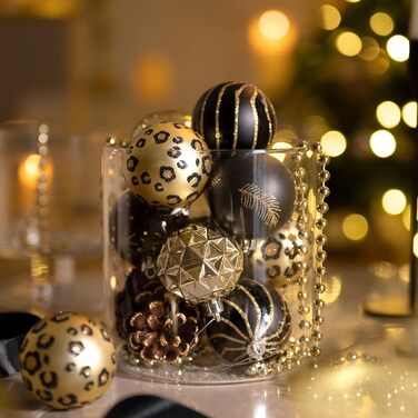 Набір новорічних кулічок Valery Madelyn (16 шт, 6 см) - червоно-зелено-золотий декор, з подарунковою упаковкою