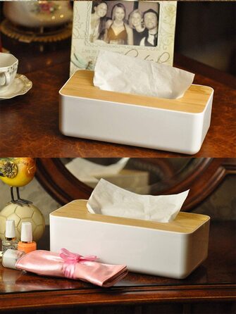 Wooden Cosmetic Tissue Box, 26x13x11cm Tissue Dispenser, Practical Tissue Box, Rectangular Tissue Box for Standard Tissues