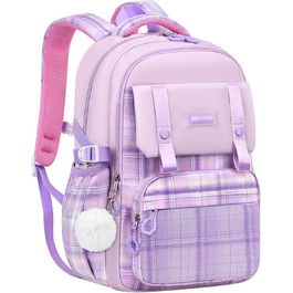 Шкільний рюкзак для дівчинки 1-5 клас, 2025, рюкзак у школу для дітей, Каваї, ергономічний з нагрудним ременем, шкільна сумка 6-12 років, водовідштовхувальний, 27L (Ліловий)
