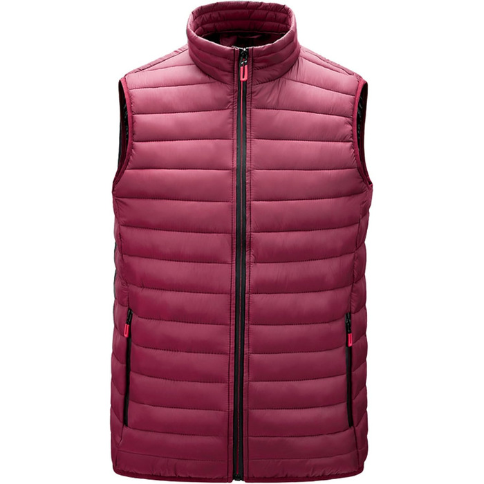 Чоловіча жилетка, утеплена, легка, тепла, для активного відпочинку, без рукавів, зимова, з стеганим оздобленням, з коміром-стійкою, слім-силует (L, бордовий)