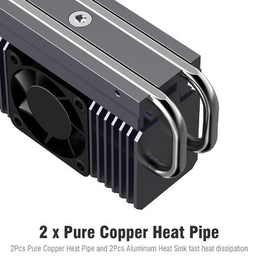 Радіатор охолодження M.2 SSD: кулер для NVMe/SATA SSD 2280 з вентилятором