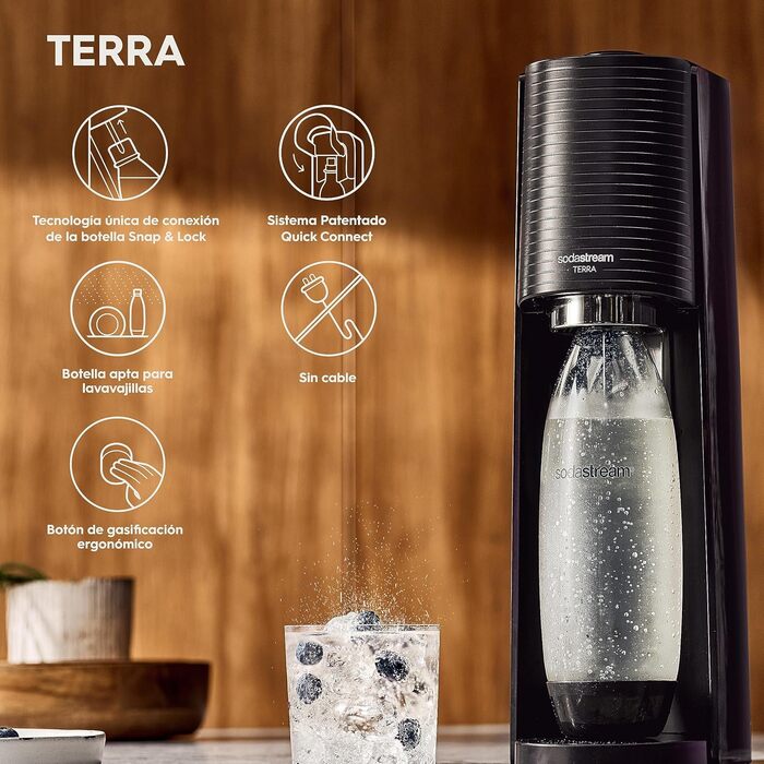 SodaStream Set: Газована вода вдома – машина для газування, циліндр CO2 60л, пляшка FUSE 1л, 2 пляшки My Only Bottle 0.5л, чорний колір