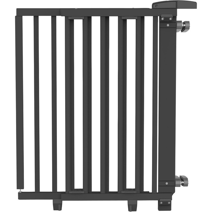 Безпечне ворота Geuther Oris для дитячого захисту на сходах | Дерев'яне ворота з дверцятами, ширина 67-95 см, чорний колір, з кріпленнями для поручнів