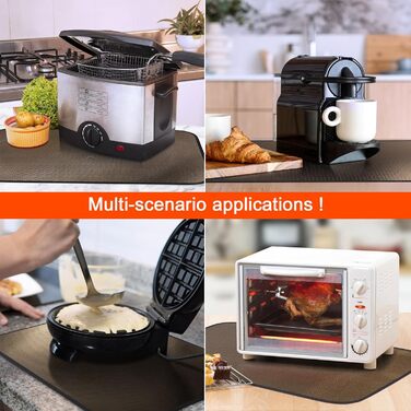 Термостійкий килимок | Силіконовий килимок для захисту від вогню | Килимок під фритюрницю | Килимок під кавоварку | Нековзний, вологостійкий (Коричневий, 40 x 60 см)