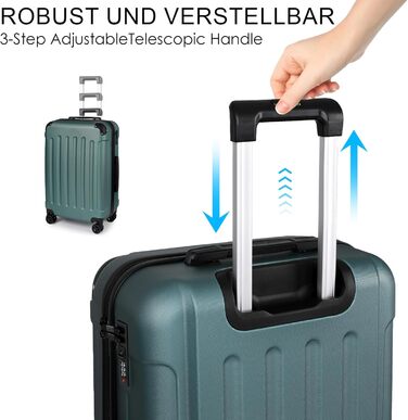 Валіза ручної поклажі TANTOMI: жорсткий корпус, телескопічна ручка, кодовий замок, для подорожей та ділових поїздок, світло-зелений колір