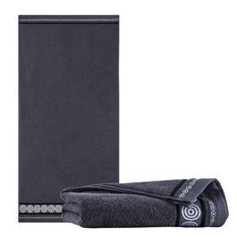 Великий банний рушник ZWOLTEX RONDO 2 з вишивкою, чорний, 450г, 70x140см