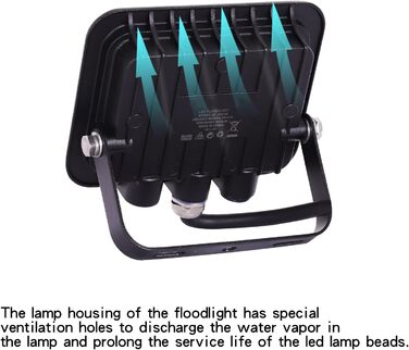 LED Floodlight 50W, Outdoor 5000LM, Spotlight 72 LED IP65 Waterproof, Outdoor Floodlight 6500K Cool White, 230V for Garage, Garden 【2 Pieces Black】