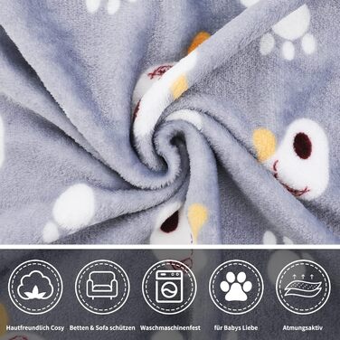 М'яка ковдра для собак та котів Demigeat, 3 шт. – тепла, миюча, для літа та весни, для лежанки, переноски (середній, сірий)