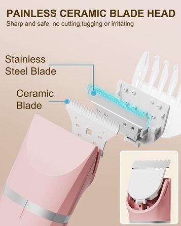 Електричний жіночий триммер для інтимної зони, рожевий. Бездротовий, водонепроникний для сухого та вологого гоління