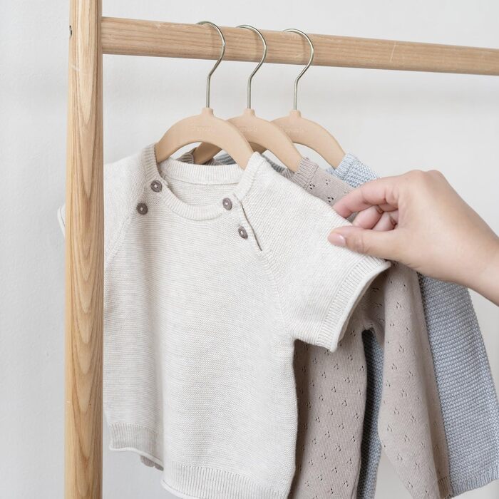 3 Sprouts - 30 шт. плюшеві вішалки для дитячого одягу, бежеві