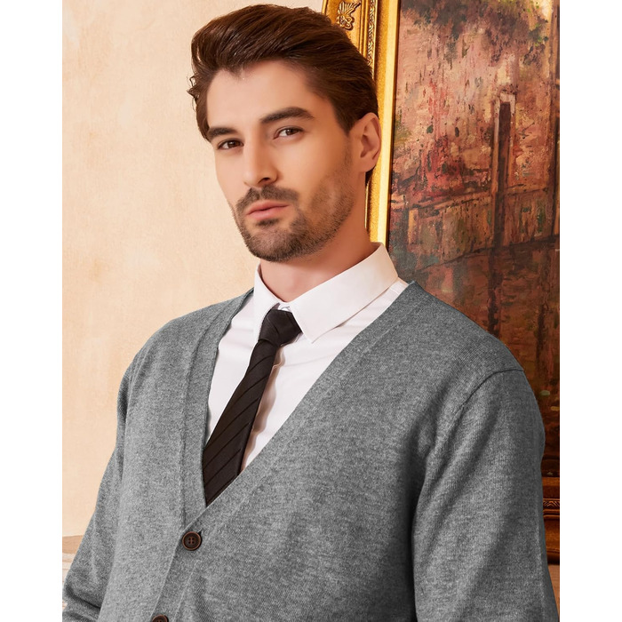 Чоловічий кардиган Kallspin з вовняної суміші, сірий, розмір L