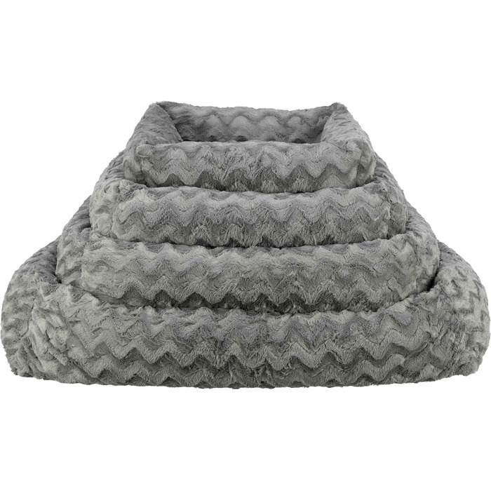 Ортопедичне собаче ліжко TRIXIE Vital Loki 65x50 см - м'яке ліжко з Memory Foam для собак, сірого кольору, розмір L