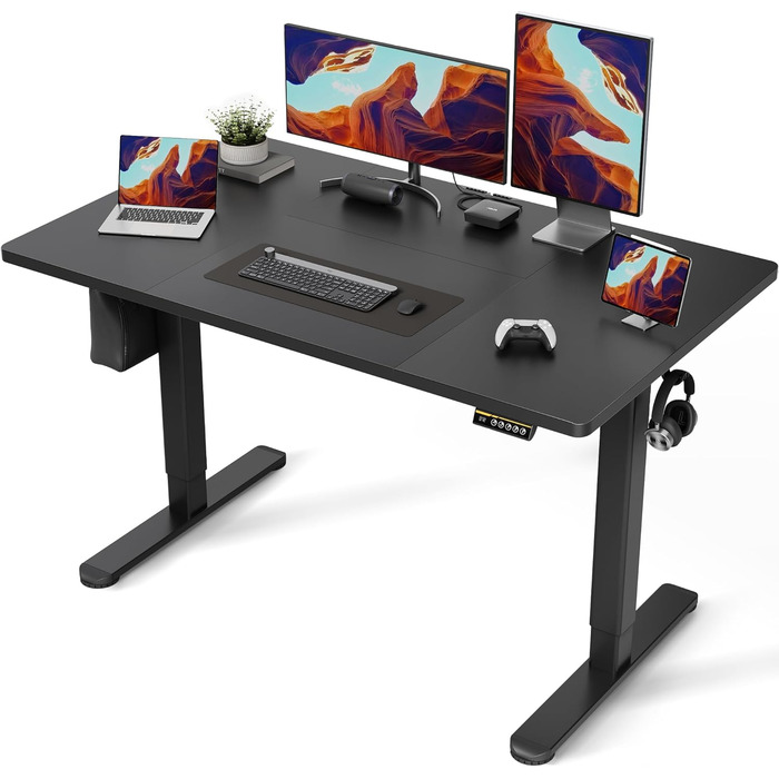 Claiks Electric Height Adjustable Desk 140x70cm - Standing Desk with Cable Management, Memory Function & Ergonomic Design (FSC® Certified)