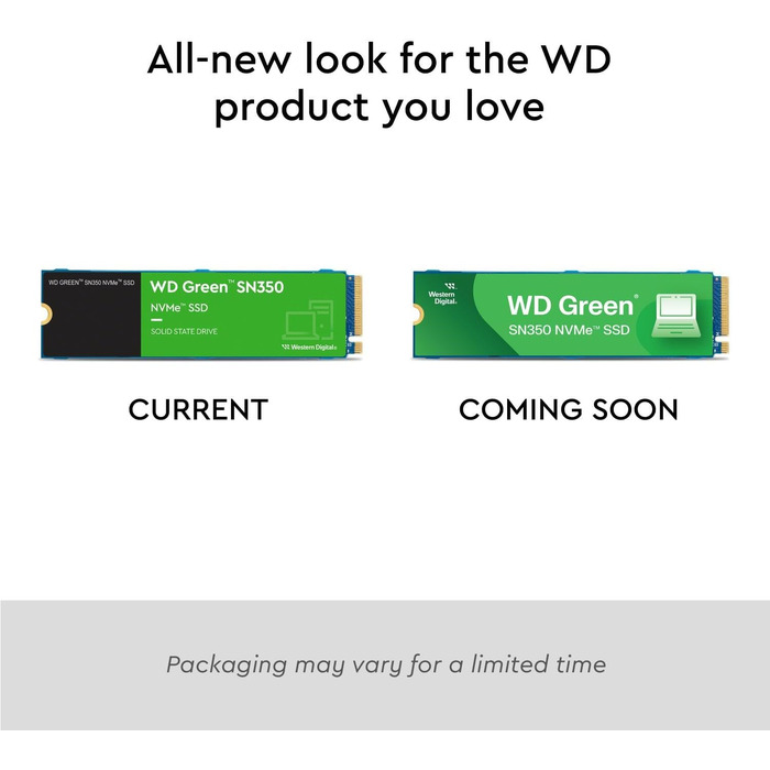 WD Green SN350 2TB NVMe SSD - Внутрішній SSD накопичувач M.2 2280, PCIe Gen3, QLC, до 3200 МБ/с