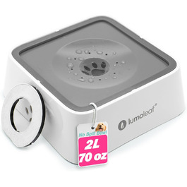 Миска для води для собак LumoLeaf 2L з фільтром, антирозливна, для подорожей, сіра