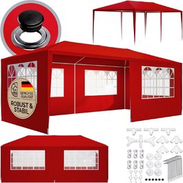 Павільйон Casaria® 3x6м з UV-захистом, водонепроникний, 18 м², 6 бічних частин, для фестивалів, вечірок, саду, зелений (червоний)