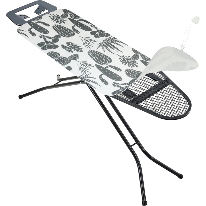 Покриття для прасувальної дошки KADAX з шнурком, бавовняне покриття для прасувального столу, підходить для парових прасок, замінне покриття для прасувальної дошки з м'яким шаром (кактуси 132x48)