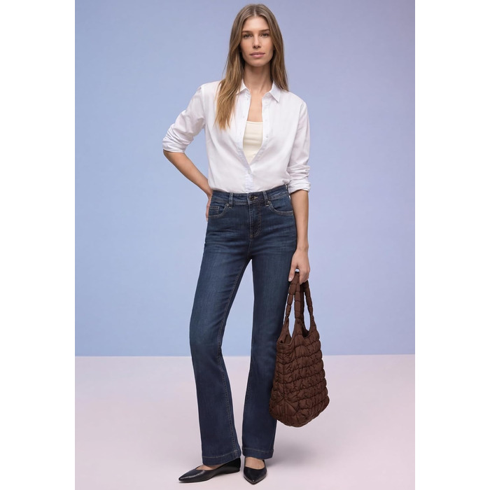 Джинси жіночі Street One Bootcut 3716435, темно-синій індиго, 34W/32L