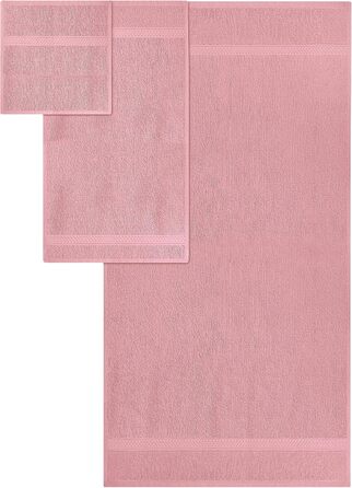Utopia Towels 8-Piece Premium Towel Set, 2 Bath Towels, 2 Hand Towels, and 4 Washcloths, 600 g/m², 100% Ring-Spun Cotton, Fitness Studio, Hotel, and Spa (Dusty Rose)