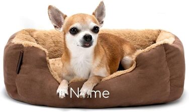 Килимок для собак Lionto з двостороннім подушкою та нековзною основою, 60x48 см, зручний лежак для собак та котів будь-якого віку, коричневий/бежевий