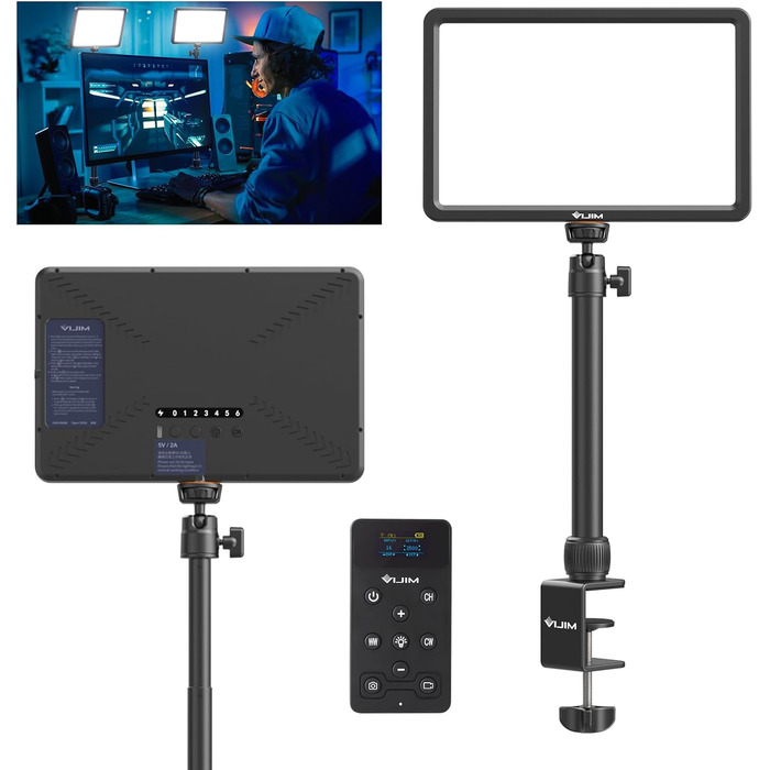 ULANZI K20 Key Light: LED панель для відеозйомки з дистанційним керуванням, 600 люмен, 10W, 2500K-9000K, для YouTube/Live Streaming