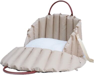 Автомобільний собачий лежак-сидіння для собак маленьких порід, 55x42x42 см, світло-хакі