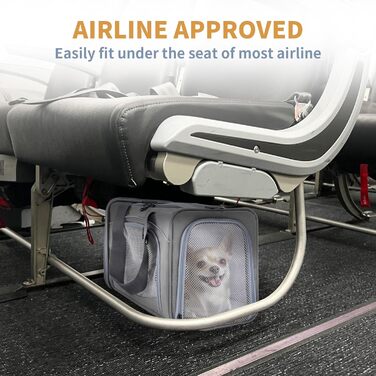 Транспортна сумка Petsfit для собак та котів, переноска для тварин, сумка-переноска для собак і котів, сіра