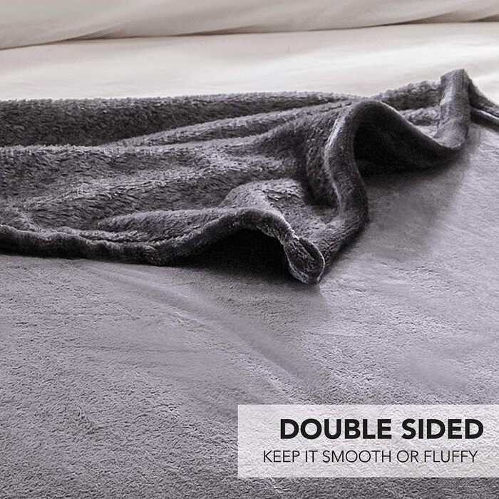 Плед KEPLIN Luxuriöse: великий, м'який, плюшевий, з мікрофібри, 150 x Queen, темно-сірий