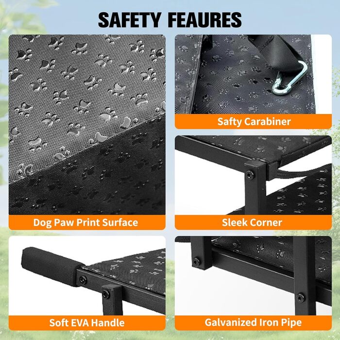 Сходинки для собак на 5 сходинок, розкладні – пандус для собак, витримує до 100 кг, регульована висота 44-72 см, щадна для суглобів, антиковзка, для маленьких, середніх та великих собак