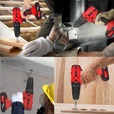 Акумуляторний шурупокрут-дрель 21V з набором аксесуарів (1500mAh, 45Nm, 25+1 ступенів) для дому та саду