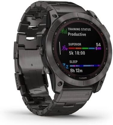Garmin Fenix 7X Sapphire Solar з титановим браслетом, сірий/сірий колір