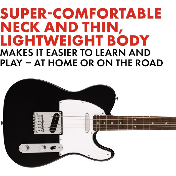 Електрогітара Squier Debut Telecaster, кленова накладка грифа, біле пікгард, чорний колір