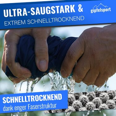 Набір мікрофібрових рушників Gipfelsport для сауни, фітнесу, спорту та пляжу (80x40 см, темно-синій)