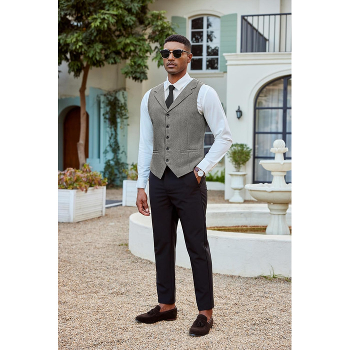 Жилет чоловічий COOFANDY, вузький крій, лаконічний дизайн, сірий