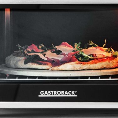 Міні-піч GASTROBACK Bake & Grill з конвекцією, 26 л, 5 функцій, Cool Touch, камінь для піци, дека, решітка та шампур