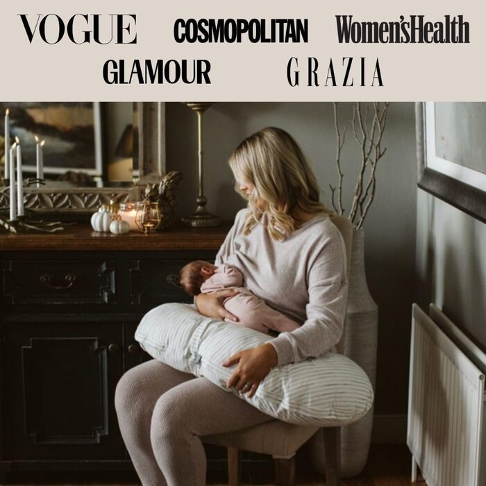 Подушка для вагітних BellaMoon 3-в-1 – підтримка всього тіла, C-подібна форма, для сну, годування та як ліжко для малюка, знімний бавовняний чохол (Waterleaves)