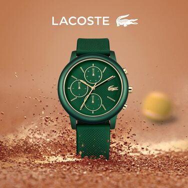 Годинник чоловічий Lacoste 12.12 Move кварцовий силіконовий блакитний/зелений/чорний