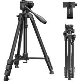 Штатив для камери RALENO Stabile, 152 см, з сумкою. Легкий та міцний штатив для професійних фотографів та відеозйомки з тримачем для телефону iPhone. Модель TP-40