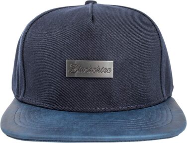 Кепка бейсболка Blackskies® Vanguard Snapback з замком, вельвет, штучна шкіра, унісекс, для чоловіків та жінок, Navyblau (темно-синій)
