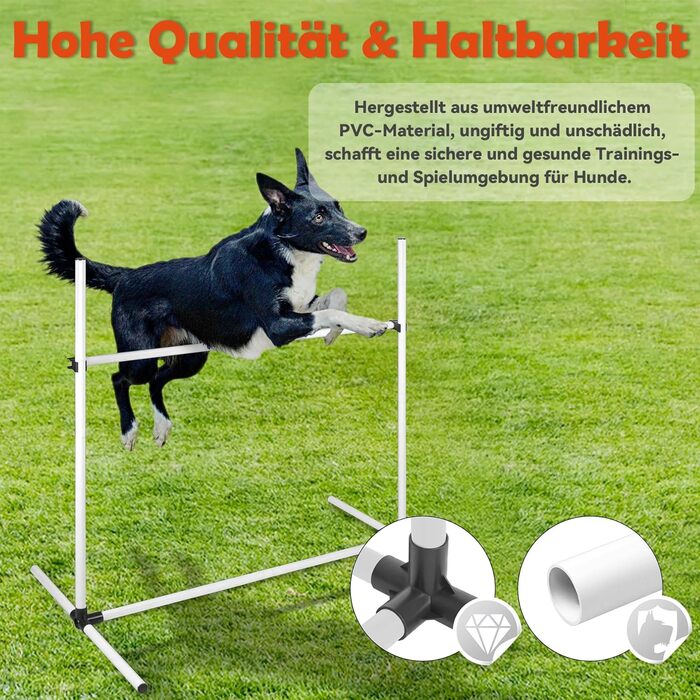 Набір для аджиліті для собак: перешкоди, стійки для слалому, обладнання для дресирування. Регульована висота, 104x70x101см, зелений