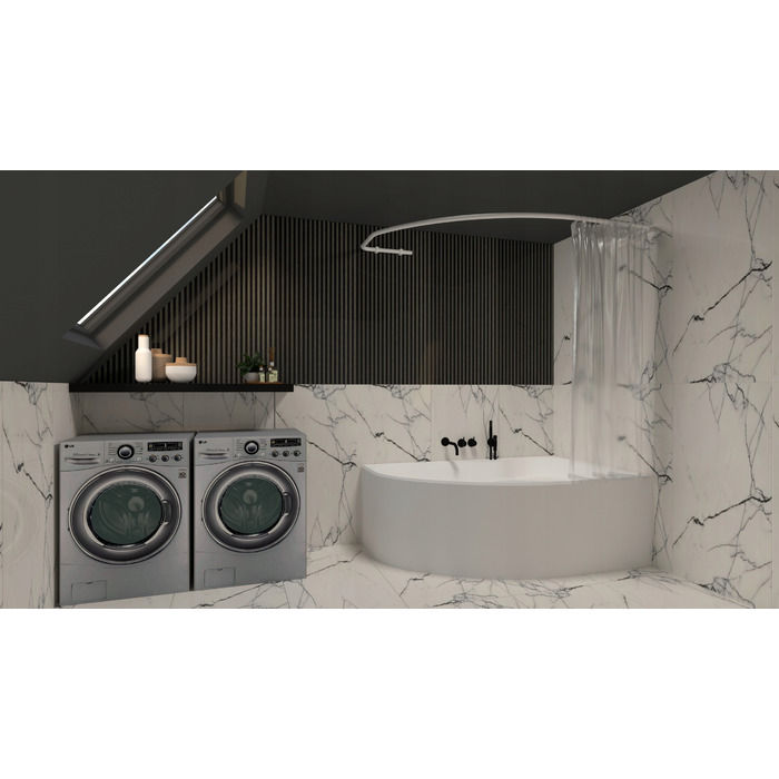 Дуговий шторний карниз Sasko 90-160 x 25 мм, чорний