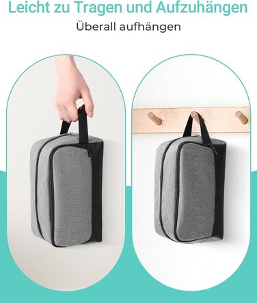 Чоловічий дорожній набір Elviros: органайзер для туалетних аксесуарів, кульки для гоління, сірий