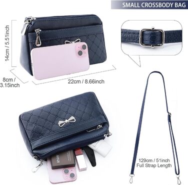 Сумка жіноча через плече маленька елегантна синя (Navy) з тисненим візерунком, PU шкіра, срібні деталі