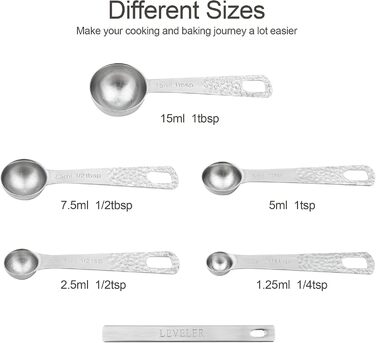 Smithcraft Measuring Cups and Spoons Set, 10-Piece Measuring Cup Set, 18/8 Stainless Steel Measuring Cups, Spoons & Leveler, Baking Measuring Cups, Kitchen Measuring Cups, Kitchen Gadgets for Cooking
