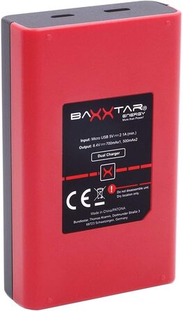 Акумулятор Baxxtar NP-FZ100 2600mAh + Двоканальний зарядний пристрій USB-C для Sony Alpha 6600/6700/7 III/IV/7R III-V/7S III/7C/A9/FX3/FX30/ZV-E1 - Комплект