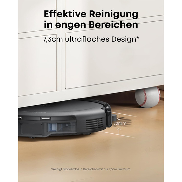 Робот-пилосос eufy C10 з автоматичною станцією самоочищення, ультратонкий 7,3 см, очищення килимів, бічна щітка для кутів, точкова лазерна та інфрачервона навігація