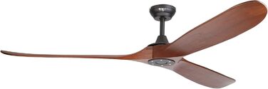 Стелянка вентилятор Reiga з дерева, 165 см, DC-двигун, керування пультом та Smart Home, 6 швидкостей, колір коричневий, для приміщень/зовнішнього використання, 3 лопаті, без освітлення