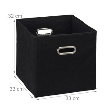 Set of 2 Black Storage Boxes