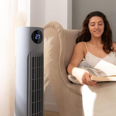 Вентилятор Cecotec Digitale Turm EnergySilence 890 Skyline, 50 Вт, 76 см, з таймером та пультом, мідний мотор, 3 швидкості, 3 режими, чорний