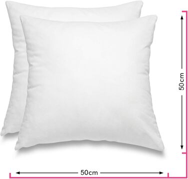 wometo 2er Set Feather Pillow 100% Feathers 50x50-600g oekoTex Pillow Inlay Cotton White/Inner Pillow/Pillow Filling/Small Head Pillows (2 pieces) 50 x 50 cm